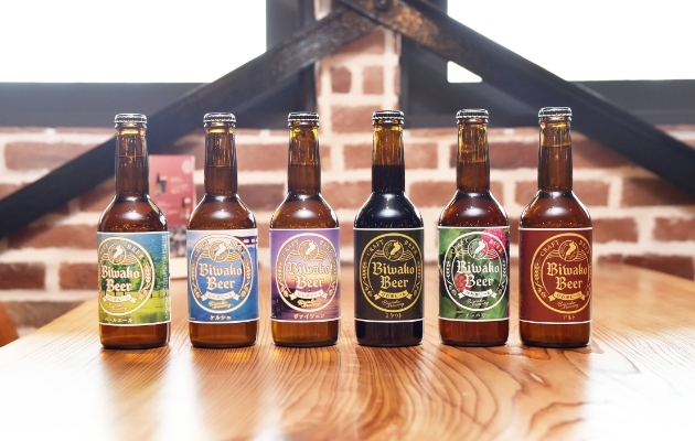 びわ湖ビールは全6種類。多彩な味の飲み比べがおすすめ。
